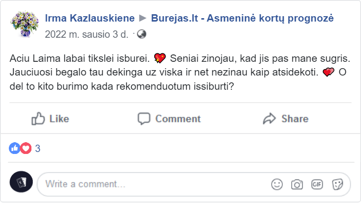 Irmos atsiliepimas apie būrimą